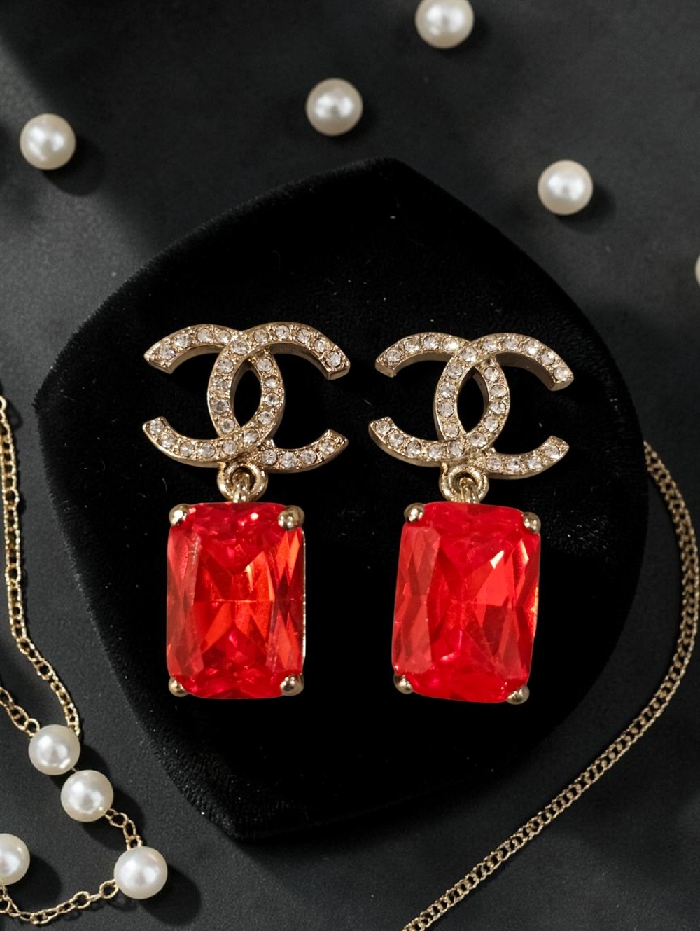 Electric Coral Charm Earrings